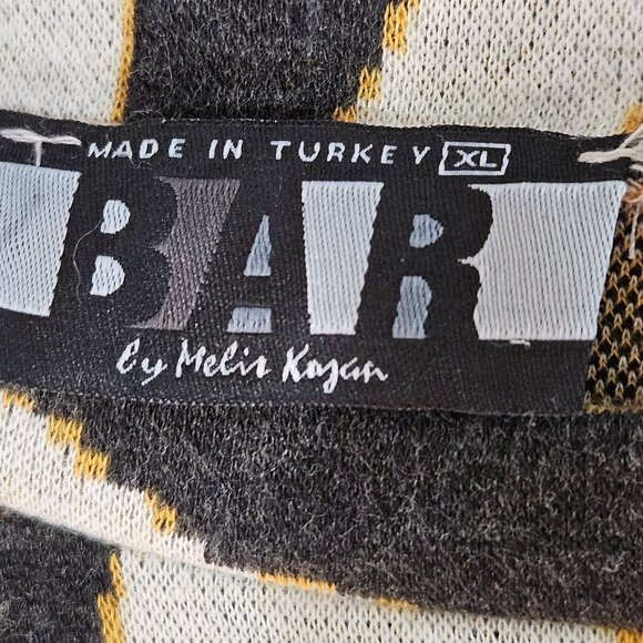 BAR By Melis Kozan XL Tiger Stripe Lightweight Sweater Yellow Black Comfy - Picture 9 of 11